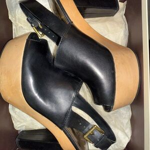 Coach Black Leather Platform Shoes